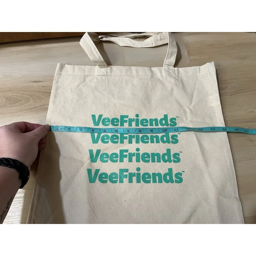 VEEFRIENDS Official Canvas Tote Bag from VeeCon 2023 Vee Friends Green New Cream